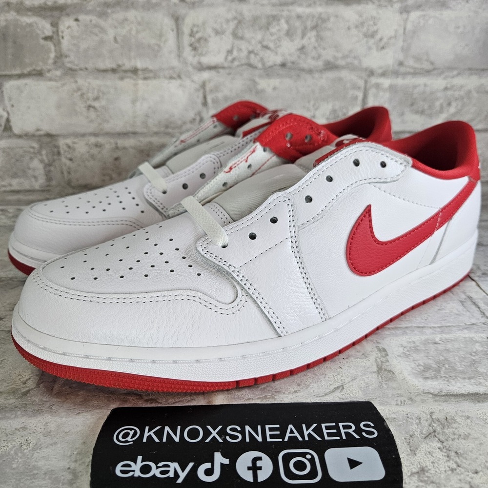 Air Jordan 1 Retro Low OG University Red White CZ0790-161 Men's Size 13